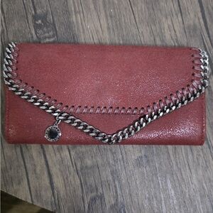 Stella McCartney Red Chain-Embellished Clutch